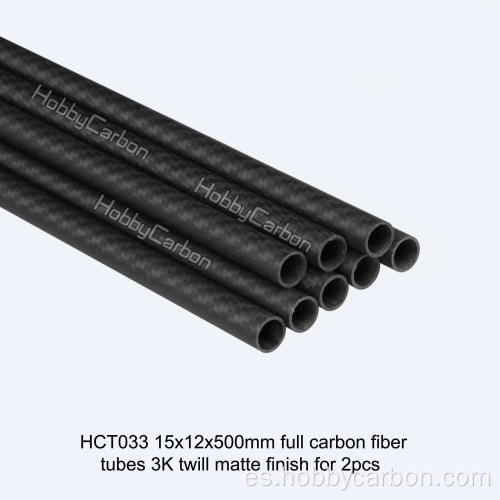 Tubo de fibra de carbono envuelto en rollo Hobbycarbon 3K